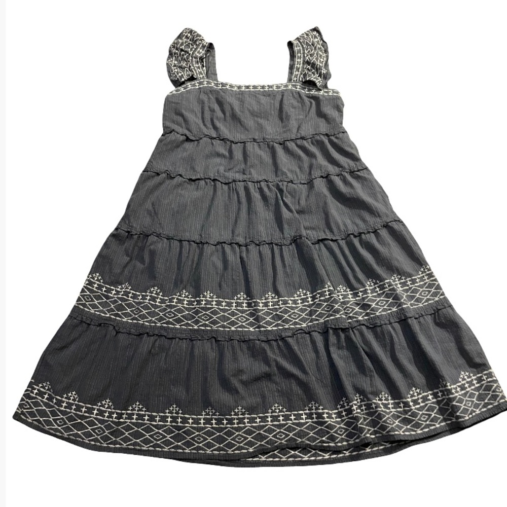 Knox Rose Gray Dress with White Embroidery